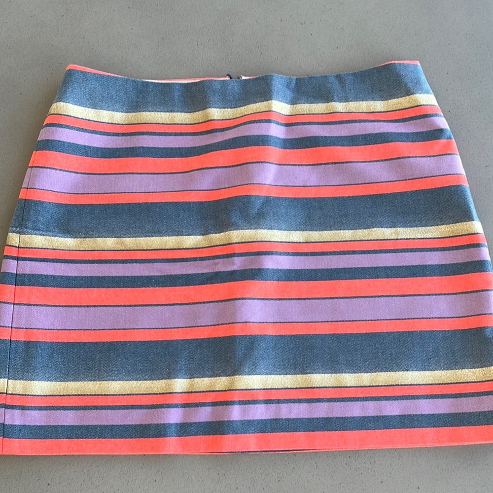 J Crew stripped mini skirt